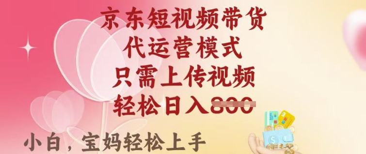 京东短视频带货，2025翻身项目，只需上传视频，单月稳定变现8k+【揭秘】-点子口袋网