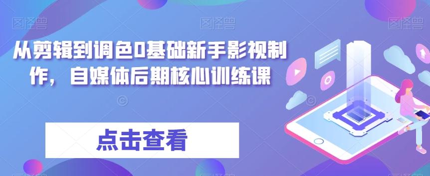 从剪辑到调色0基础新手影视制作，自媒体后期核心训练课-点子口袋网