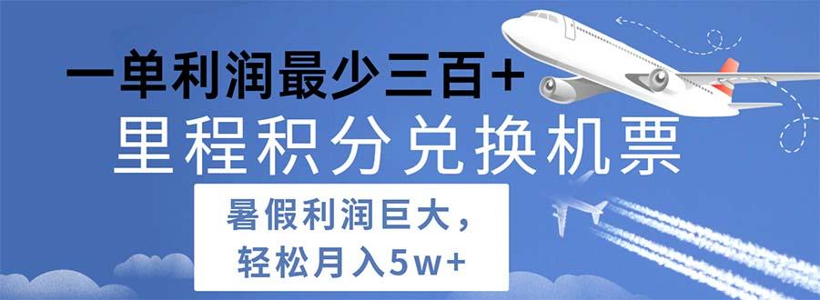 2024暑假利润空间巨大的里程积分兑换机票项目，每一单利润最少500-点子口袋网