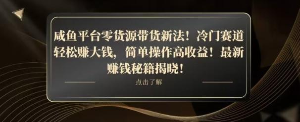 咸鱼平台零货源带货新玩法！平板冷门赛道轻松赚大钱，简单操作高收益【揭秘】-点子口袋网