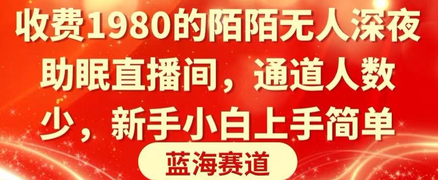 收费1980的陌陌无人深夜助眠直播间，通道人数少，新手小白上手简单-点子口袋网
