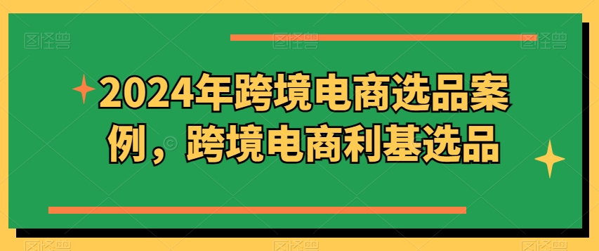 2024年跨境电商选品案例，跨境电商利基选品(更新)-点子口袋网