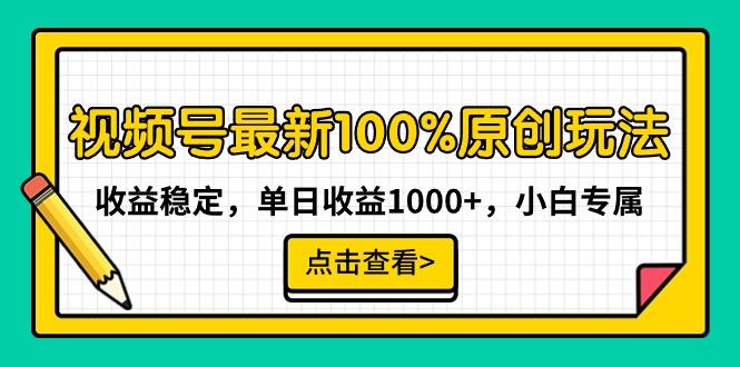 视频号最新100%原创玩法，收益稳定，单日收益1000+，小白专属-点子口袋网