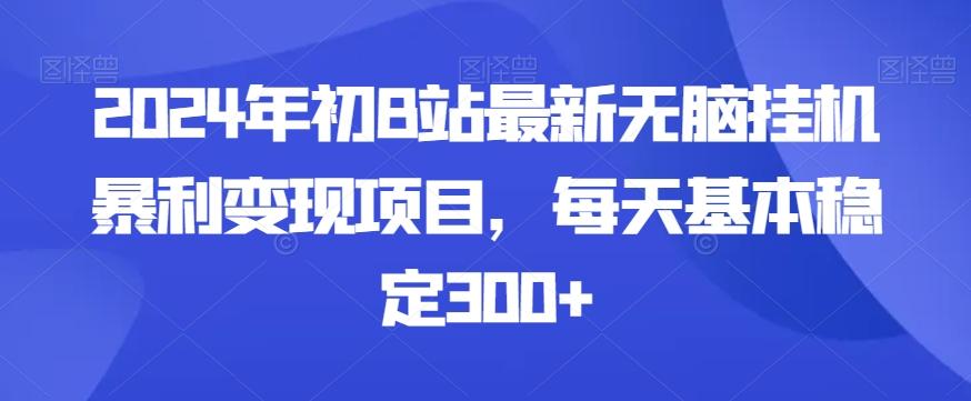 2024年初B站最新无脑挂机暴利变现项目，每天基本稳定300+-点子口袋网