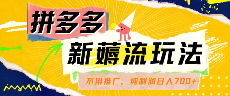 拼多多最新薅流玩法，无需开车推广，纯靠自然流吃饭-单纯赚50+利润，日入700+【揭秘】-点子口袋网