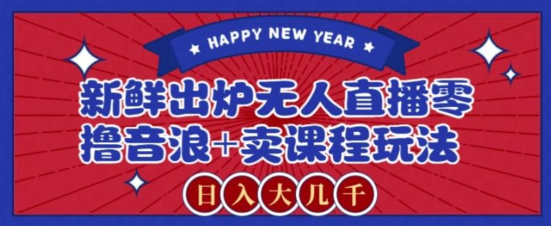 2024最新无人直播零撸音浪+卖课程玩法，日入大几千不是梦【揭秘】-点子口袋网