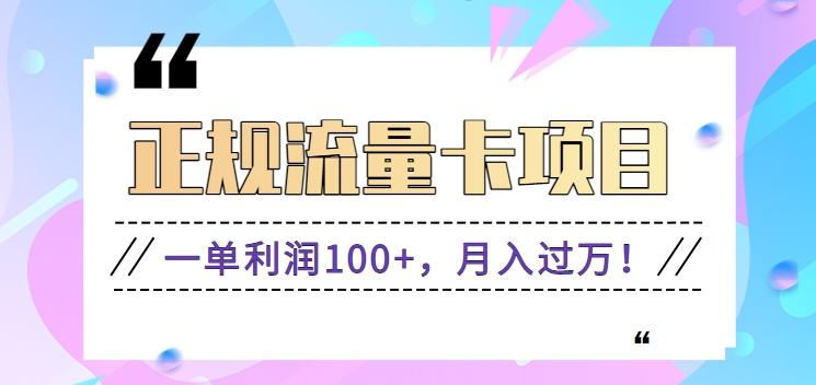 正规手机流量卡项目，一单利润100+，月入过万！人人可做(推广技术+正规渠道)-点子口袋网
