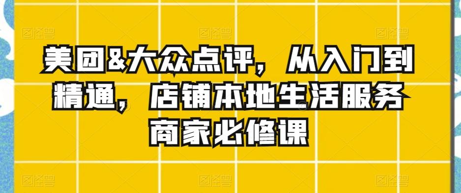 美团&大众点评，从入门到精通，店铺本地生活服务商家必修课-点子口袋网