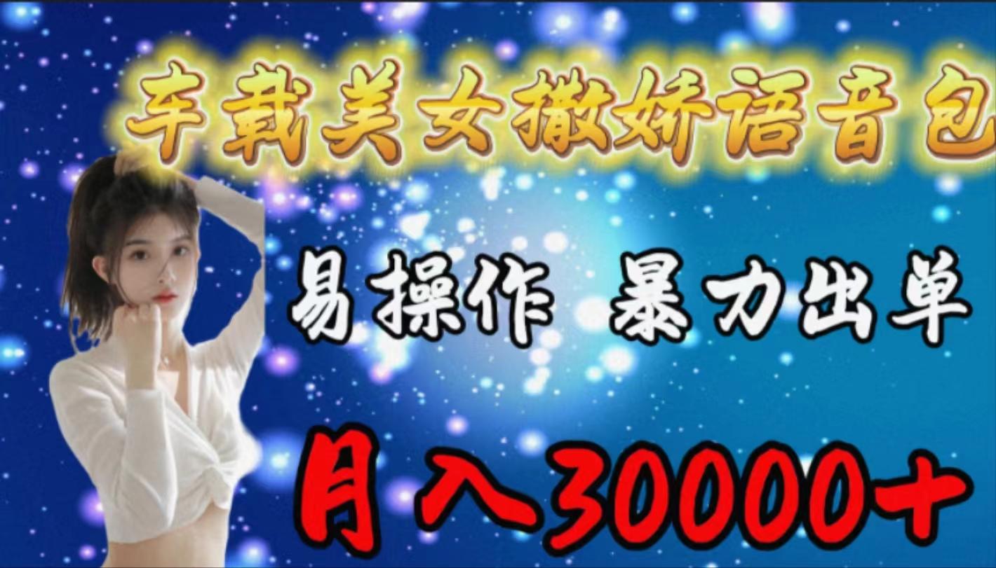 (9710期)车载女生撒娇语音包，易操作，暴力出单，月入30000+-点子口袋网