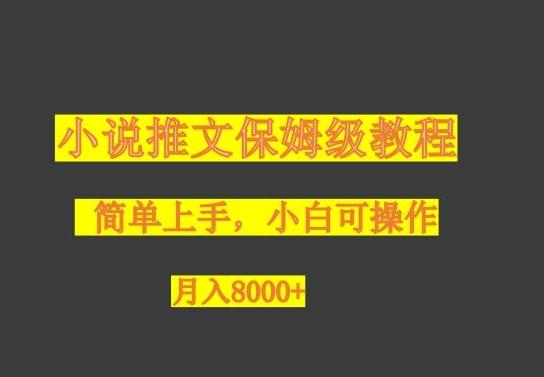 小说推文保姆级教程，小白可操作，月入8000+-点子口袋网