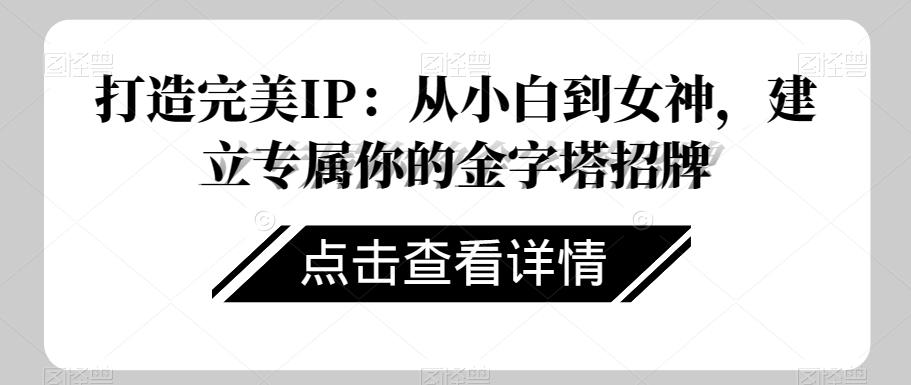 打造完美IP：从小白到女神，建立专属你的金字塔招牌-点子口袋网