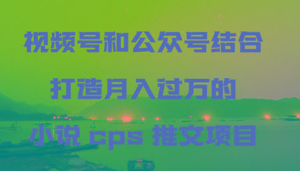 视频号和公众号结合打造月入过万的小说cps推文项目，包括市面上面的各种思路详解-点子口袋网