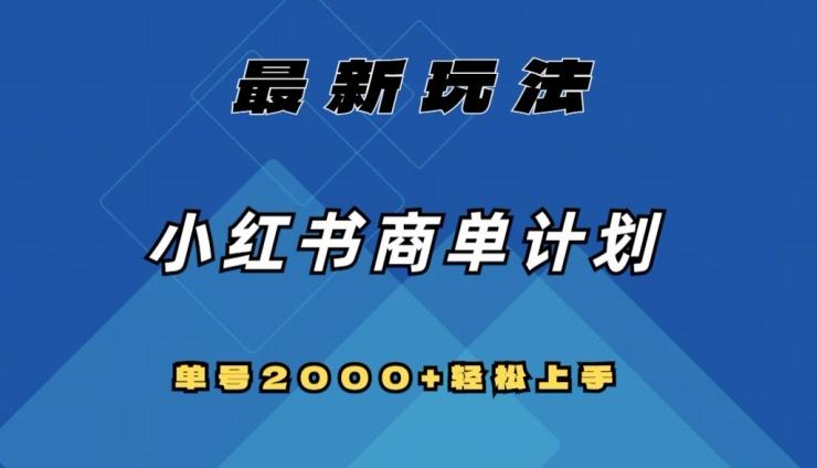 全网首发，小红书商单计划最新玩法，单号2000+可扩大可复制【揭秘】-点子口袋网