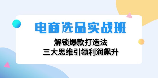 电商选品实战班：解锁爆款打造法，三大思维引领利润飙升-点子口袋网