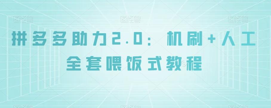 拼多多助力2.0：机刷+人工全套喂饭式教程【揭秘】-点子口袋网