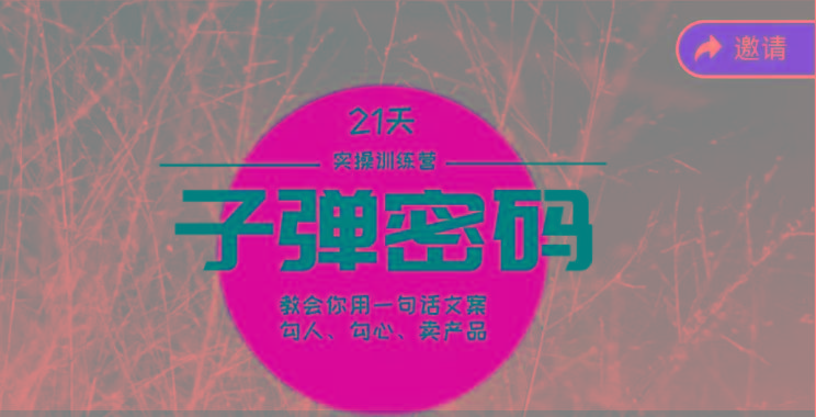《子弹密码训练营》-用一句话文案勾人勾心卖产品，21天学到顶尖文案大师策略和技巧-点子口袋网