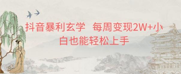 抖音暴利玄学，每周变现2W+小白也能轻松上手-点子口袋网
