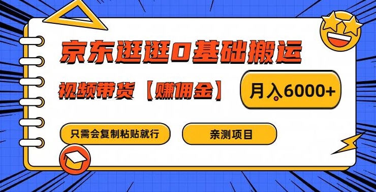 京东逛逛0基础搬运、视频带货【赚佣金】月入6000+【揭秘】-点子口袋网