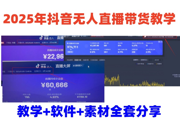 2025年抖音无人直播带货教学，从0到1全程干货快速撸金-点子口袋网