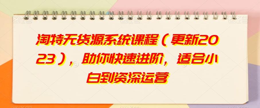 淘特无货源系统课程（更新2023），助你快速进阶，适合小白到资深运营-点子口袋网