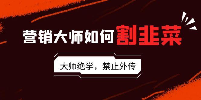 营销大师如何割韭菜：流量大师/讲故事大师/话术大师/卖货大师/成交大师/...-点子口袋网