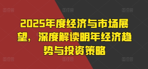 2025年度经济与市场展望，深度解读明年经济趋势与投资策略-点子口袋网