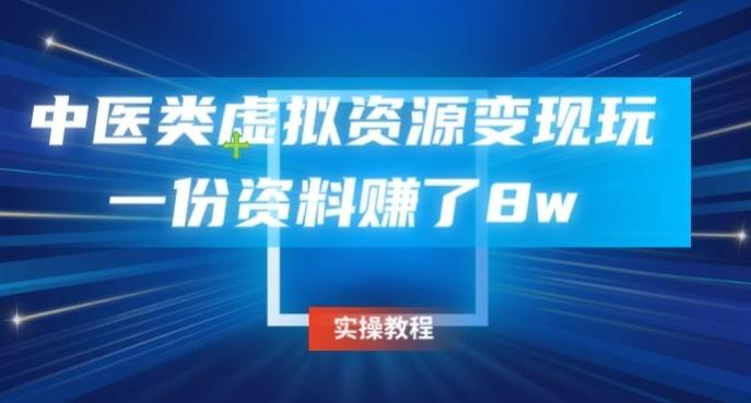 中医类虚拟资源变现玩法，一份资料赚了8w-点子口袋网