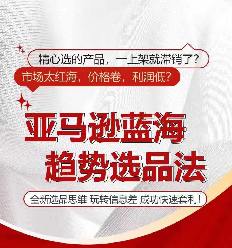亚马逊蓝海趋势选法，全新选品思维，玩转信息差-点子口袋网
