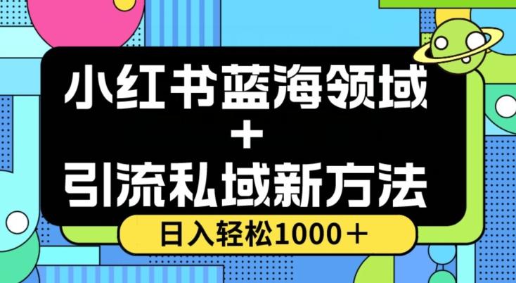 小红书蓝海虚拟＋引流私域新方法，100%不限流，日入轻松1000＋，小白无脑操作【揭秘】-点子口袋网