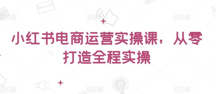 小红书电商运营实操课，​从零打造全程实操-点子口袋网