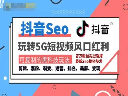 抖音SEO引流培训课程-抓住抖音风口，实现搜索排名，获取精准流量，快速成交变现-点子口袋网