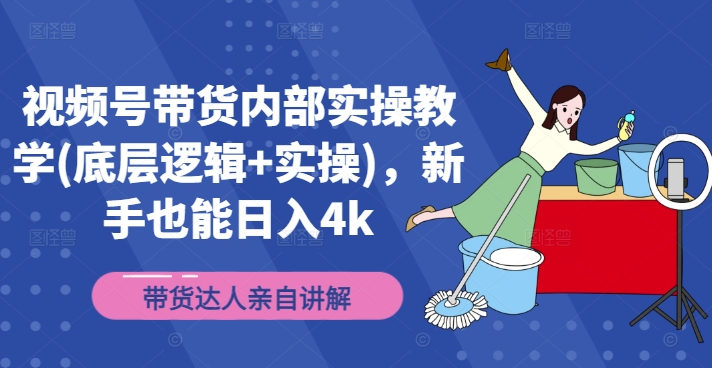 视频号带货内部实操教学(底层逻辑+实操)，新手也能日入4k-点子口袋网