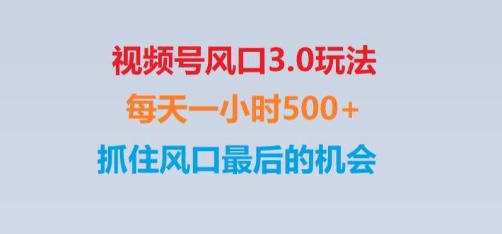 视频号风口3.0玩法单日收益1000+,保姆级教学,收益太猛,抓住风口最后的机会【揭秘】-点子口袋网