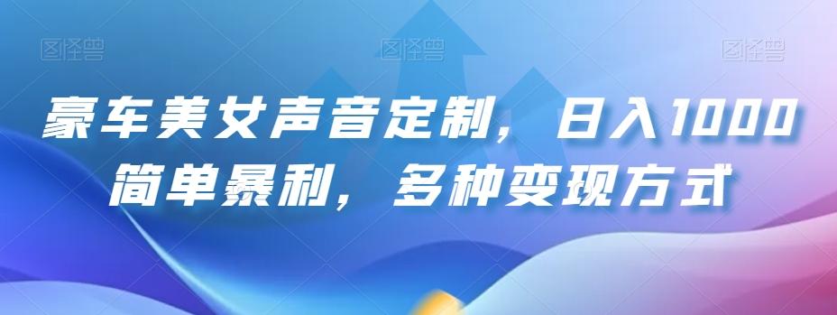 豪车美女声音定制，日入1000简单暴利，多种变现方式-点子口袋网