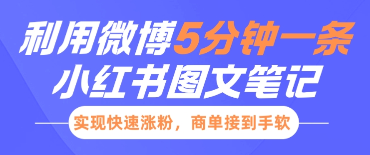 小红书利用微博5分钟一条图文笔记，实现快速涨粉，商单接到手软-点子口袋网