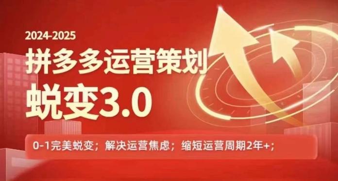 2024-2025拼多多运营策略蜕变3.0，0~1完美蜕变，解决信息焦虑-点子口袋网