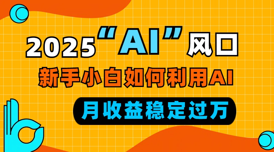 2025“ AI ”风口，新手小白如何利用ai，每月收益稳定过万-点子口袋网