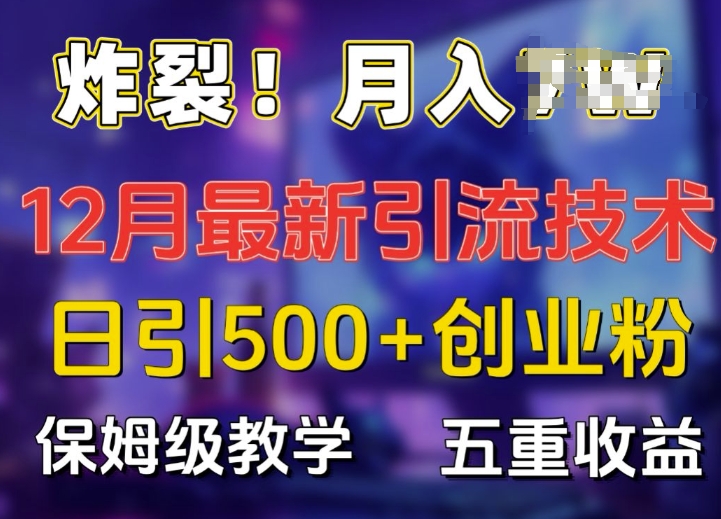 炸裂!揭秘12月最新日引流500+精准创业粉，多重收益保姆级教学-点子口袋网