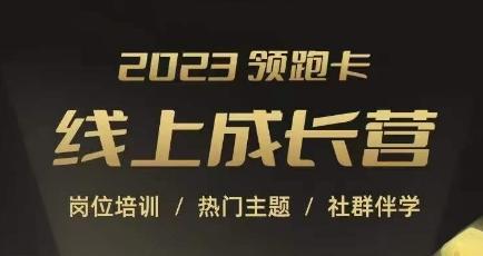 2023领跑卡线上成长营，淘宝运营各岗位培训，直通车、万相台、引力魔方、引流等，帮助突破成长瓶颈-点子口袋网