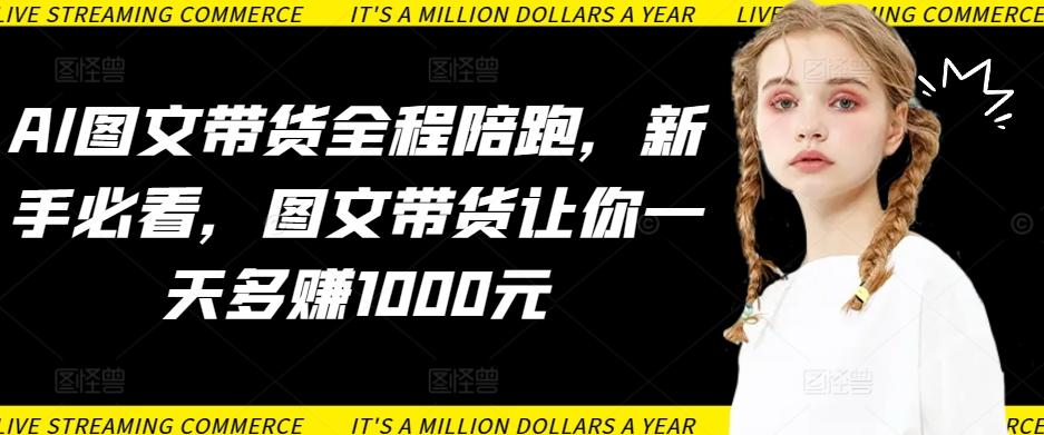AI图文带货全程陪跑，新手必看，图文带货让你一天多赚1000元-点子口袋网