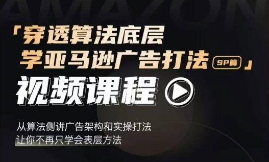 穿透算法底层，学亚马逊广告打法SP篇，从算法侧讲广告架构和实操打法，让你不再只学会表层方法-点子口袋网