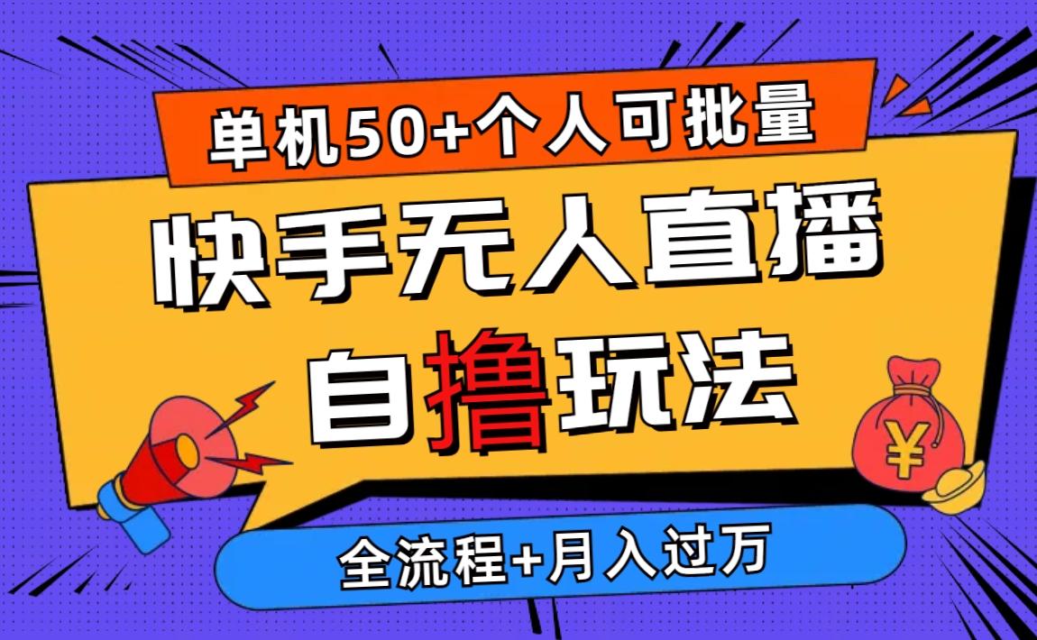 2024最新快手无人直播自撸玩法，单机日入50+，个人也可以批量操作月入过万-点子口袋网