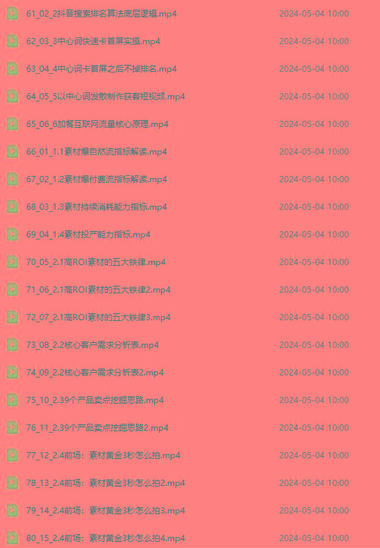 图片[4]-2024单品正价起号，直播素材投流选品：选品课+投流课+素材课+卡首屏/100节-点子口袋网