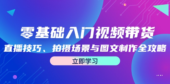 零基础入门视频带货：直播技巧、拍摄场景与图文制作全攻略-点子口袋网
