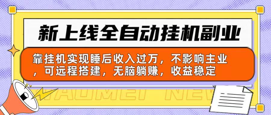 新上线全自动挂机副业：靠挂机实现睡后收入过万，不影响主业可远程搭建...-点子口袋网