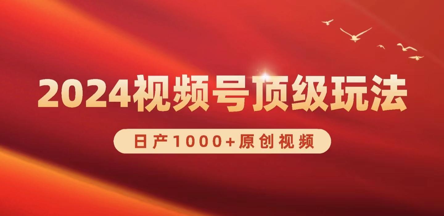 (9905期)2024视频号新赛道，日产1000+原创视频，轻松实现日入3000+-点子口袋网