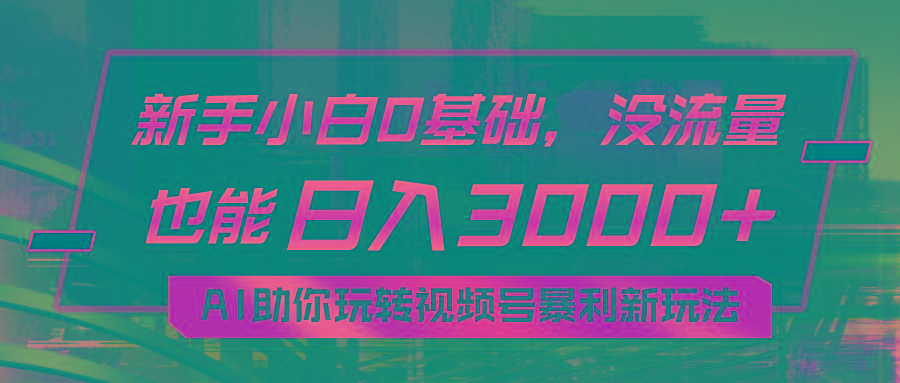 小白0基础，没流量也能日入3000+：AI助你玩转视频号暴利新玩法-点子口袋网