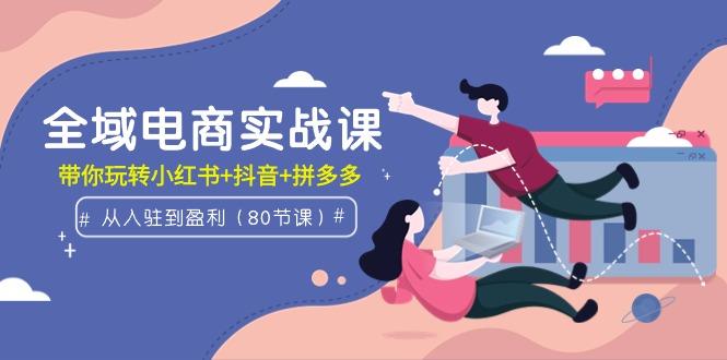 (9529期)全域电商实战课：从入驻到盈利，带你玩转小红书+抖音+拼多多(80节课)-点子口袋网