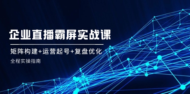 企业直播霸屏实战课：矩阵构建+运营起号+复盘优化，全程实操指南-点子口袋网