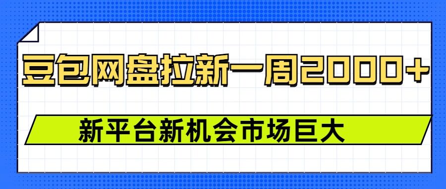 豆包网盘拉新，一周2k，新平台新机会-点子口袋网